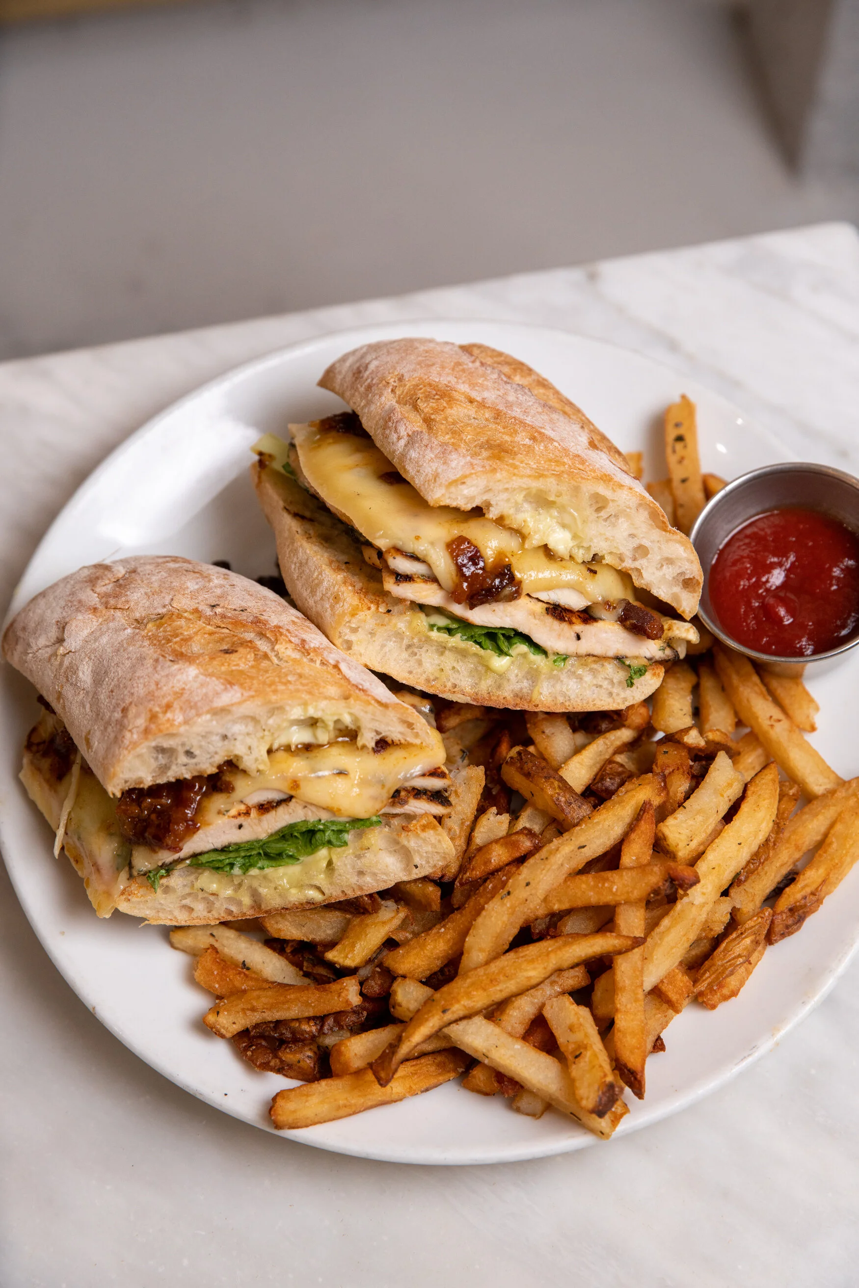 Friedman's signature dishes B.L.A.T.
Chicken Swisswich
Asian Chicken Salad